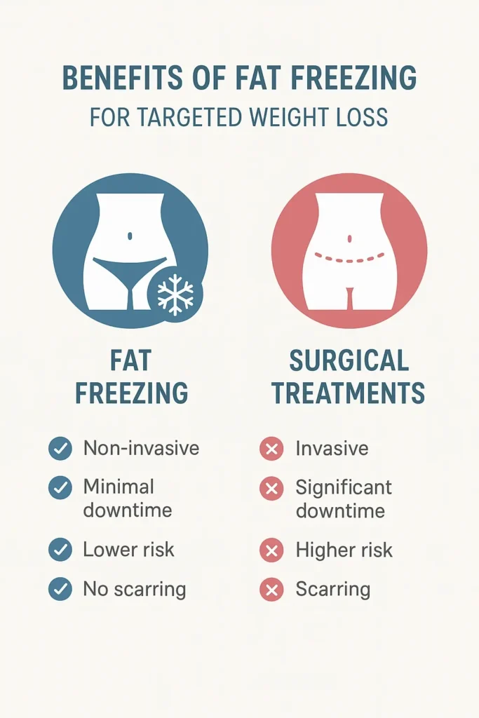 graphic showing the benefits of fat freezing Acocks Green