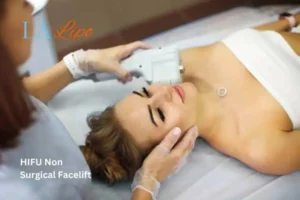 Woman having Hi-Fu to reduce wrinkles Acocks Green.